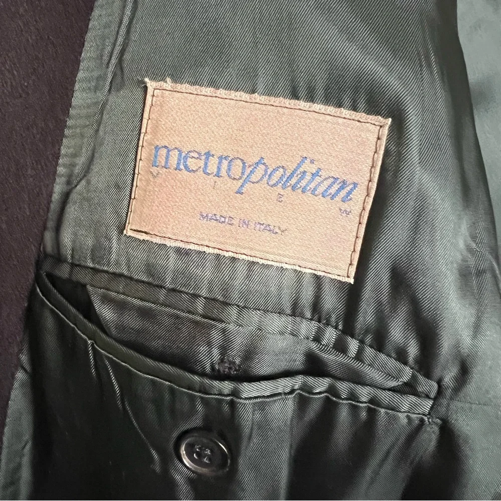 Vintage Metropolitan 100% Wool Double-Breasted Overcoat Made in Italy Size 40R